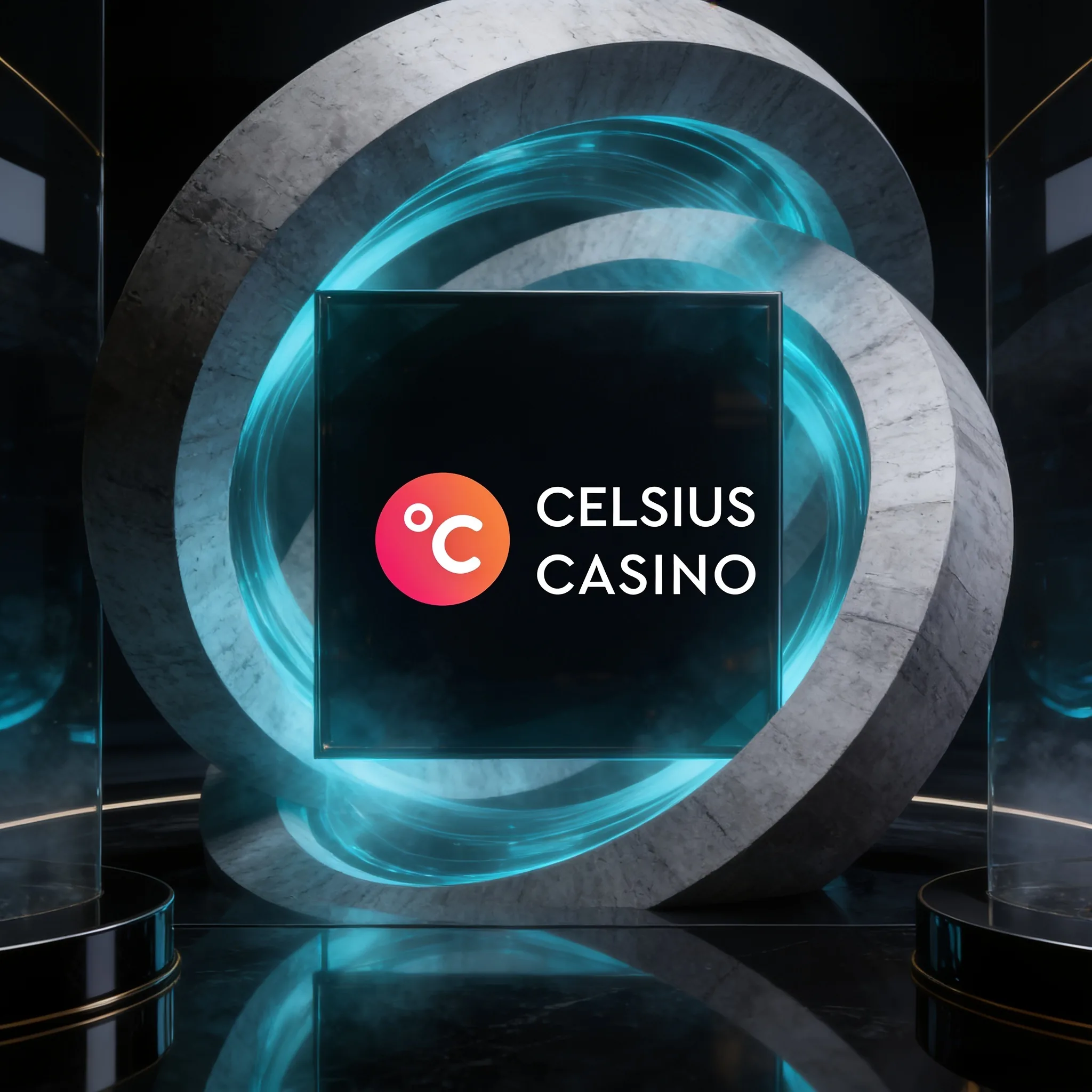 Leuchtendes Portal in Celsius-Casino-Farben